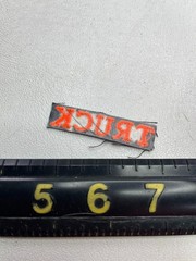 Very Small Size Letter Embroidered In Orange TRUCK Patch T171