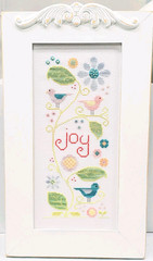 Custom Framed Completed Finished Cross Stitch JOY- 10″ X 17.5″ (Q)