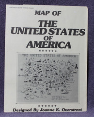 MAP OF THE UNITED STATES OF AMERICA cross stitch chart JOANNE K. OVERSTREET 1985