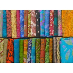 Huge Lot 100% Pure Silk Vintage Sari Fabric Quilting Cuts 8 Inch for Craft