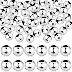 50Pcs 925 Sterling Silver Beads for Jewelry Making 3Mm Sterling Silver Spacer