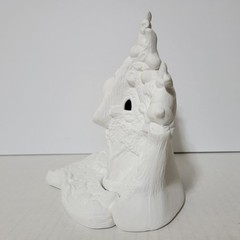 Easter Rabbit Cottage Fairy House 7.5″ Ready to Paint Ceramic Bisque 2 Piece