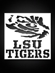 6×6 Inch LSU Tigers Stencil Sports – Reusable Mylar plastic, Painting surfaces