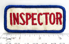 Vintage Inspector Jacket Patch Department Title Name Employee Work Shirt Twill b