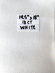 White Aida 18 Count Cross Stitch Fabric 100% Cotton 14-1/2″ x 18″