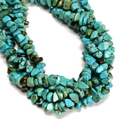 Multi Blue Turquoise Irregular Pebble Nugget Chips 10-13mm 13-16mm 15.5″ Strand