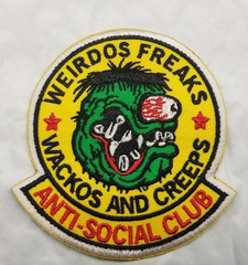 Anti Social Club Weirdos and Creeps Patch Embroidered Iron On Sew On