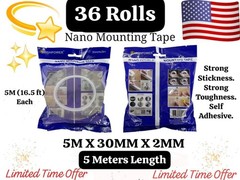 36 Rolls 5 Meter X 30MM X 2MM NANO Mounting Adhe TAPE Double Sided ALIEN Acrylic