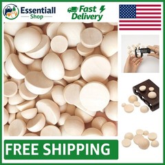 Versatile Half Round Wooden Beads in 3 Sizes – Perfect for Arts & Crafts, 120pcs