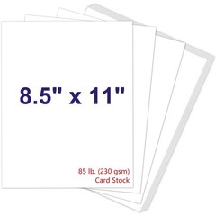 White Cardstock 8.5 x 11, 230gsm Cover Cardstock Paper, 85 Lb Heavy Card Stock f