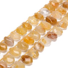 Golden Healer Quartz Faceted Trapezoid Shape Beads 10x12mm-12x15mm 15.5” Strand