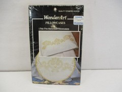 WONDERART Pillowcases 1 Pr Standard #1218 Fleur De Lis w #950 Thread Open Pkg