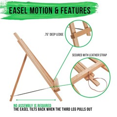 14″ Medium Tabletop Wood Display Stand A-Frame Artist Easel, Beechwood Tripod