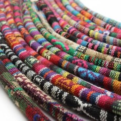 5 Meter Ethnic Cotton Cord Round Fabric Ropes Embroidered Strings Jewelry Making