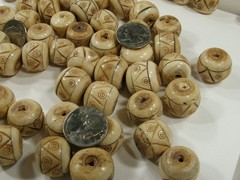 100 Pieces Large India Handmade Water Buffalo Bone Beads Bulk Lot (IAP-27) ⭐