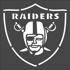 1- 8×8 inch Clear Plastic Stencil (V-174) Football Raiders (7mil)*****