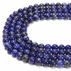 Natural Lapis Lazuli Smooth Round Beads 3.5-4mm 6mm 8mm 10mm 15.5” Strand