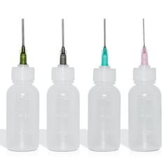 6Pc 30ml Clear Precision Applicator Bottle ,12Pcs Needle Tip, Squeeze Bottle NEW