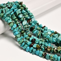 Multi Blue Turquoise Irregular Pebble Nugget Chips 10-13mm 13-16mm 15.5″ Strand