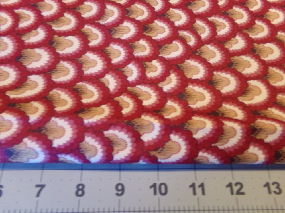 1 YD X54″ VINTAGE HALLOWEEN HOUSE/ RED/ JOAN KESSLER CONCORD NEW COTTON #9843