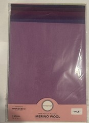 Sue Spargo Merino Wool Fabric Pack – VIOLET – 1/32 – 9″x 7″ – 6 pieces