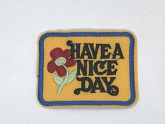 Have a Nice Day Iron-on Patch Vintage 70s Style Retro Hippie Flower 2.4×1.75inch