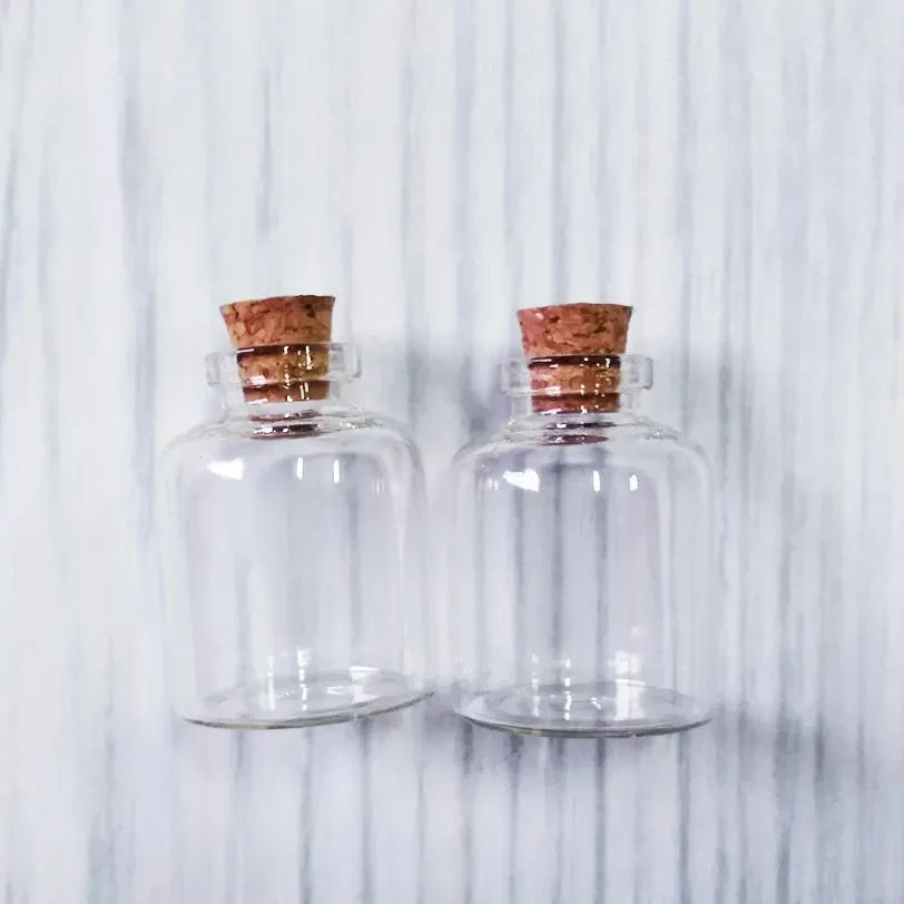 Clear 15ml Tiny Glass Bottles with Corks 30×40 mm Empty Vials Wedding Favors