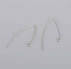 925 Solid Sterling Silver V Shape Earwire Earring Hook Findings 10pcs/5 Pairs