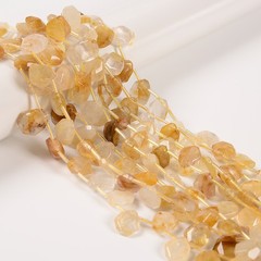 Golden Healer Quartz Faceted Trapezoid Shape Beads 10x12mm-12x15mm 15.5” Strand
