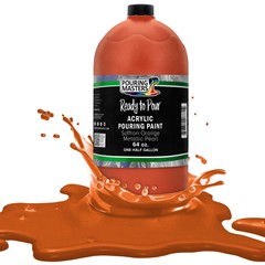 Pouring Masters Saffron Orange Metallic Pearl 64oz Bottle Acrylic Pouring Paint