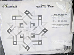 Herrschners® Sunset Star Quilt Stamped Cross-Stitch 6 Blocks 18″ X 18″ White