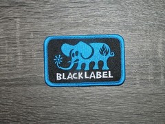 Black Label Elephant Skateboard Blue/Black Embroidered Iron On Patch 3″ x 2″