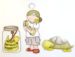 RARE 2005 My Mind’s Eye Die Cuts Lot of 3 – Snake Jar Turtle Boy – Scrapbooking