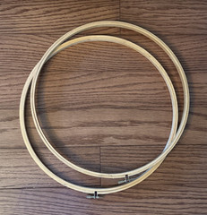 Vintage Round Wood Needlework Tapestry Embroidery Quilting Hoop 12″ Lot of 2