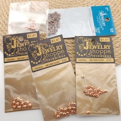 700Pcs Crimp Covers jewelry making supplies half open round silvertone goldtone