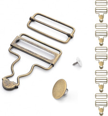 Coobigo 6 Sets Metal Overalls Buckles, 1-1/2″ Overall Replacement Clasp Clips wi