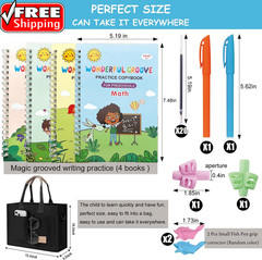 Magic Grooved Handwriting Practice Book for Kids 3-5 Years | Tiny Thinkers Reusa