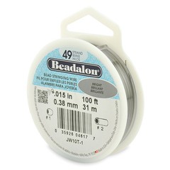 Beadalon Bead Stringing Wire 49 Strand 30/100 FT. BRIGHT Various Sizes + Colors