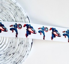 1″ Superhero Grosgrain Ribbon By The Yard | Captain America Grosgrain Ribbon