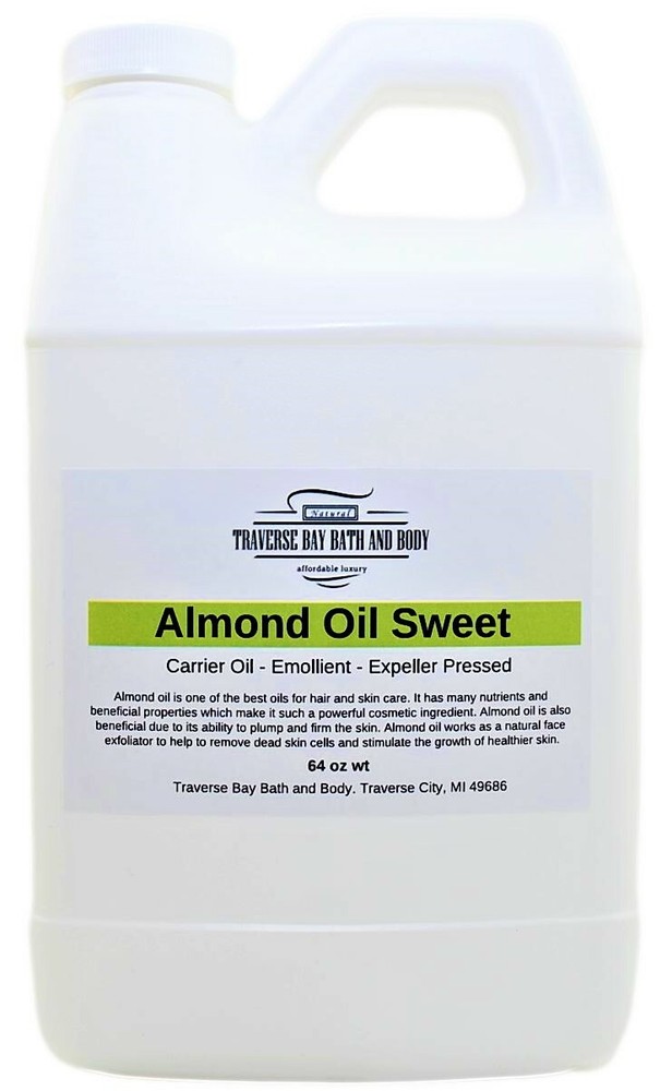 Sweet Almond Oil, Organic, cold press.100% pure, carrier oil, soap making 2oz-64