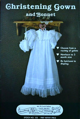 CHRISTENING GOWN BONNET TO MAKE SIZES NEWBORN – 3 MONTHS UNCUT VINTAGE 1987