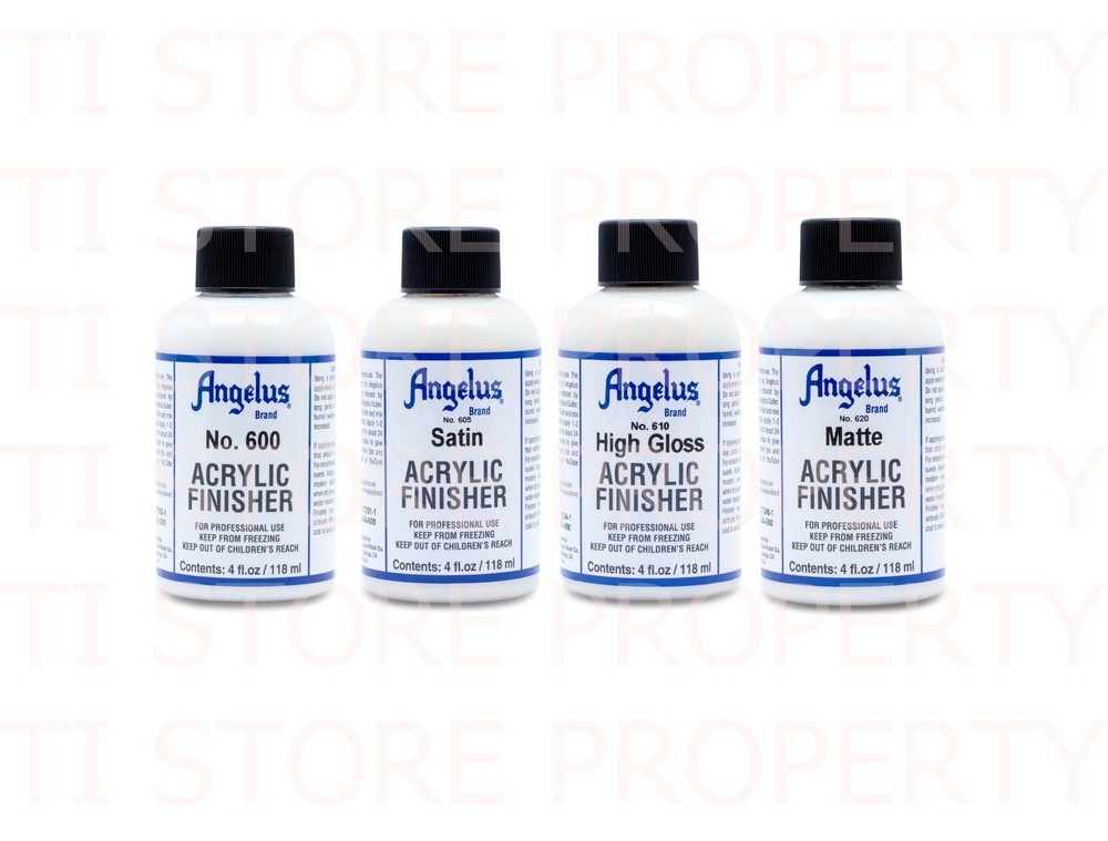 ANGELUS LEATHER ARTICLES SHINY GLOSSY ACRYLIC FINISHER 4 TYPES 4OZ