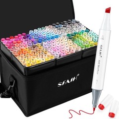 SFAIH Alcohol Markers Fine & Chisel – 217 Colors Dual Tip Coloring Markers fo…