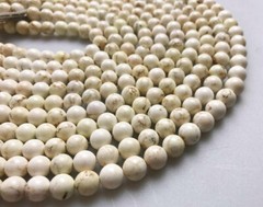 White Turquoise Smooth Round Beads 2mm 3mm 4mm 6mm 8mm 10mm 12mm 15.5″ Strand