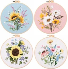 Embroidery Kit for BeginnerEmbroidery Kit for Adults All in one Wild Flower 4…