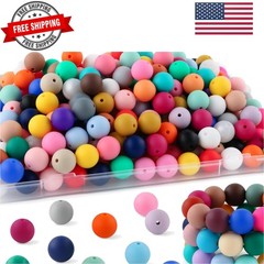 150Pcs 15mm Silicone Beads for Keychain Making and Bracelet Making,30 Colors …