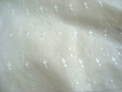 1.69 yds Embroidered Eyelet Fabric WIDE All over Quilt Craft Ivory 96″w x 61″ P