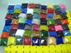 60+ Baggies 60+ Different Colors/Sizes approx. 1.5 Pounds Glass Seed Beads