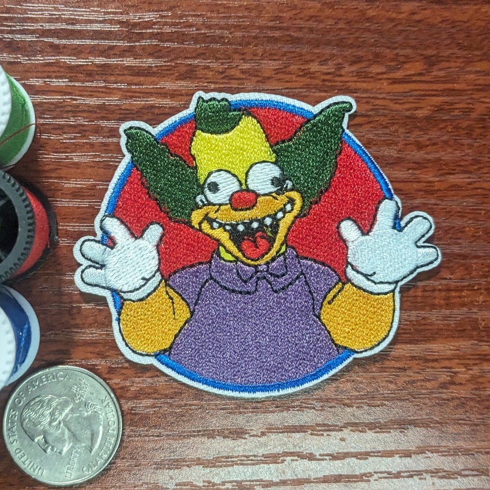 Krusty The Clown Simpsons Patch TV Cartoons Embroidered Iron On Patch 2.5×3″