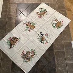 A WILDLIFE CHRISTMAS PICTURE BOOK panel quilt block FOX deer RACCOON Cranston